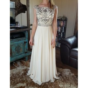 Beautiful Cap Sleeve A-Line Evening Gown
